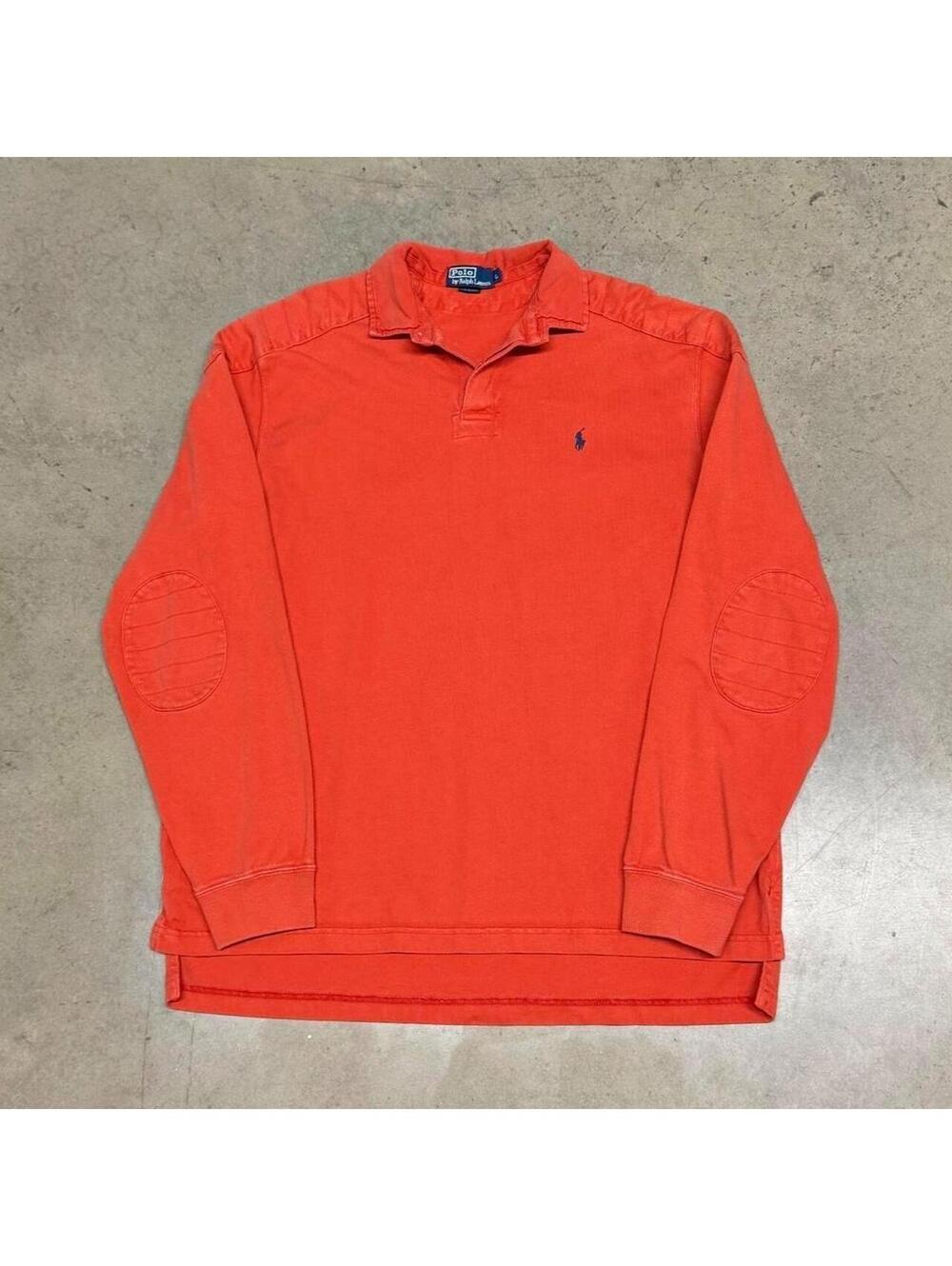 Polo Ralph Lauren Rugby Shirt Long Sleeve Padded Shoulders/Elbows Mens Large